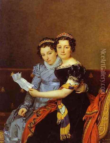 Portrait of Charlotte and Zenaide Bonaparte Oil Painting - Jacques Louis David