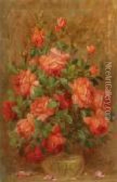 Andreas Roth . Floral Still Life Oil Painting - Andreas Roth