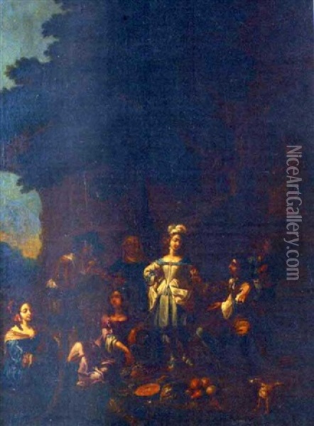 Halte Des Cavaliers Oil Painting - Francisque (Joseph F.) Millet