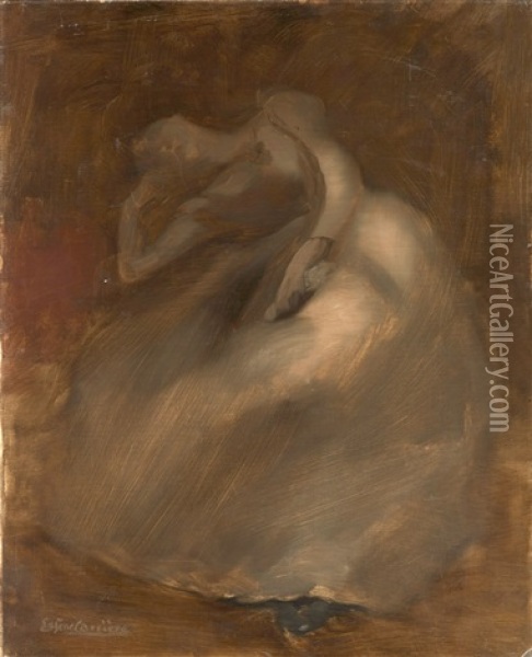 Jeune Femme Assoupie Oil Painting - Eugene Carriere