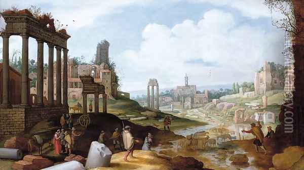 View of the Forum Romanum Oil Painting - Willem van, the Younger Nieulandt