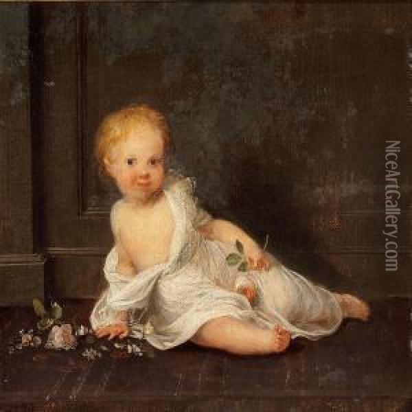 The Artist's Daughter Susanne Juel As A Child Oil Painting - Jens Juel