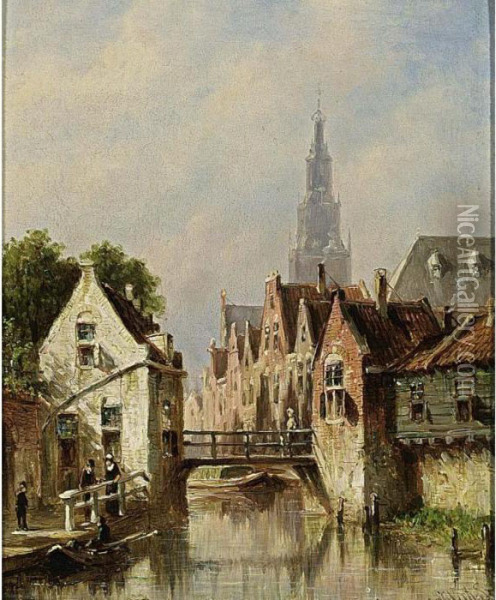 A View Of Alkmaar Oil Painting - Pieter Gerard Vertin