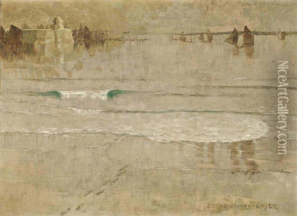 St Ives, Low Tide Oil Painting - Louis Monro Grier