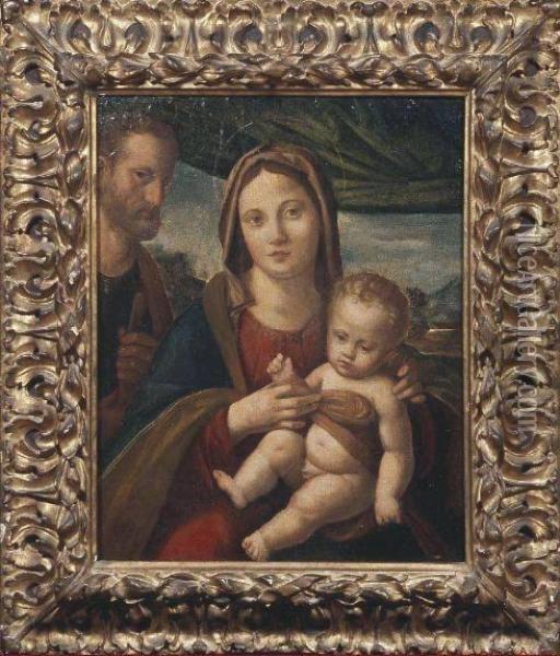 Sacra Famiglia Oil Painting - Nicola Pisano