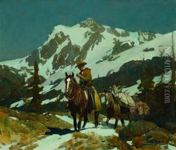 Return From The Hunt Oil Painting - Frank Tenney Johnson