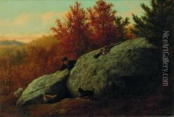 Hunting Scene In Milton Oil Painting - Thomas Hewes Hinckley