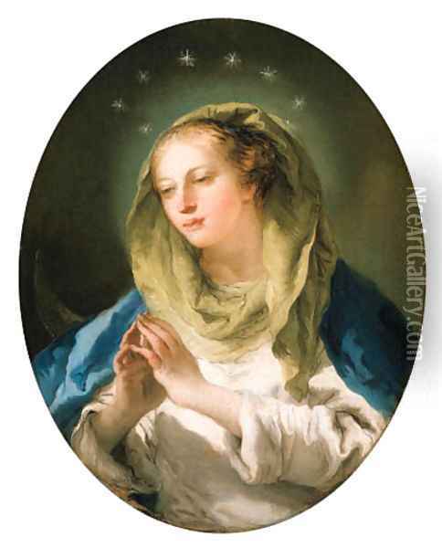 The Madonna Oil Painting - Giovanni Domenico Tiepolo