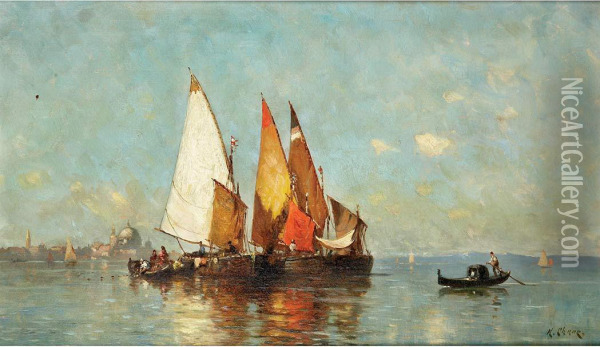 Venetian Lagoon Oil Painting - Harry Chase