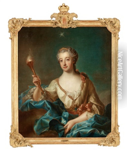 Drottning Lovisa Ulrika Som Aurora Oil Painting - Francois-Adrien Latinville