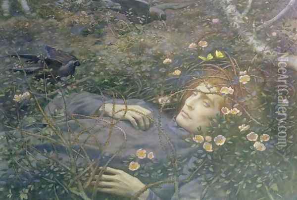 Oh Whats That in the Hollow Oil Painting - Edward Robert Hughes