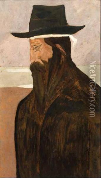 Il Rabbino Oil Painting - Lorenzo Viani
