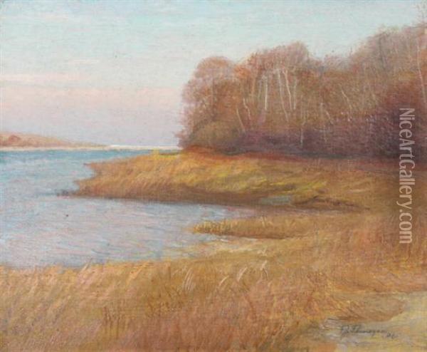 Golden Landscape Oil Painting - Francis J. Flanagan