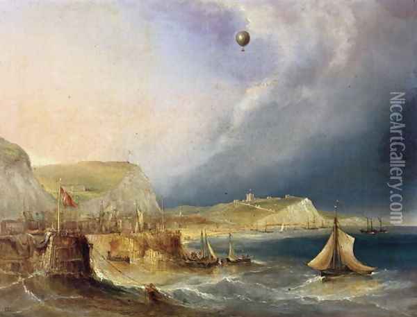 The First Balloon Crossing, 7th January 1785 Oil Painting - E.W. Cocks