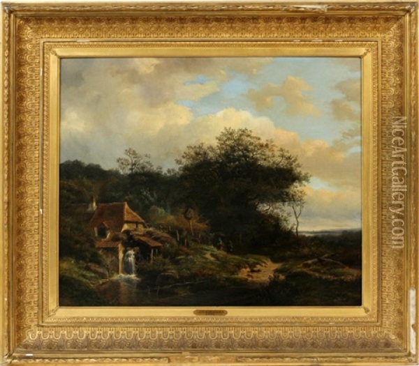 Mill Scene Oil Painting - Johannes Hermanus Koekkoek