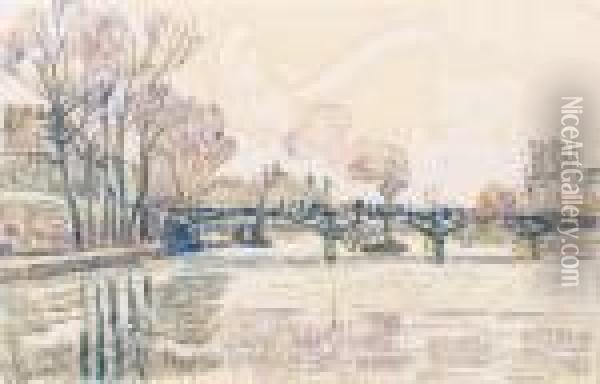 Le Pont Des Arts, Paris Oil Painting - Paul Signac