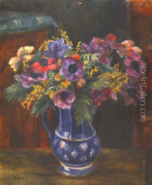 Bouquet of Flowers Oil Painting - Jozef Pankiewicz
