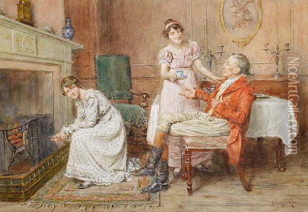 A Warm Welcome Home Oil Painting - George Goodwin Kilburne