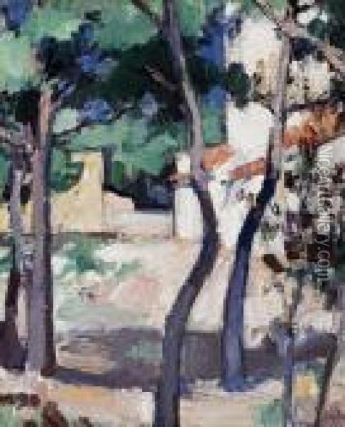 A Sunlit Road, Cassis Oil Painting - Samuel John Peploe