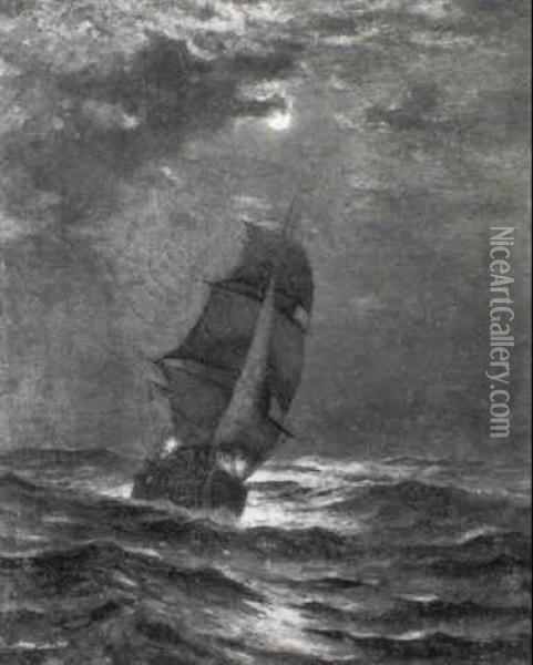 Sailing By Moonlight Oil Painting - Edward Moran