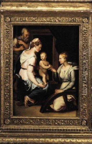 Le Mariage Mystique De Sainte Catherine Oil Painting - Luca Longhi
