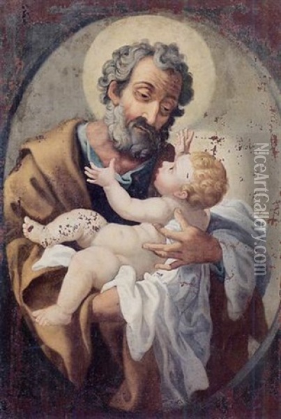 San Giuseppe Col Bimbo Gesu Oil Painting - Francesco Fracanzano