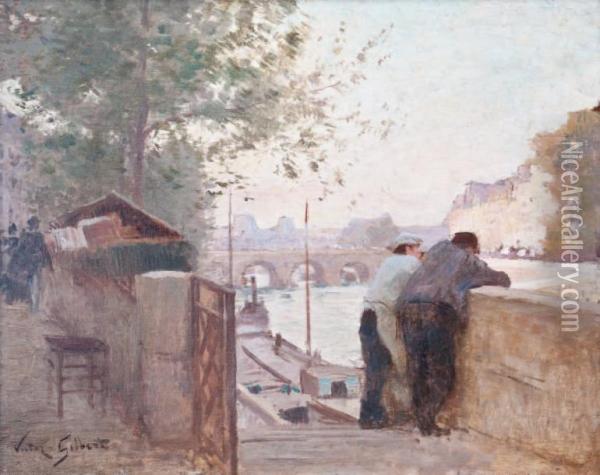  Quai De Seine, Paris  Oil Painting - Victor-Gabriel Gilbert