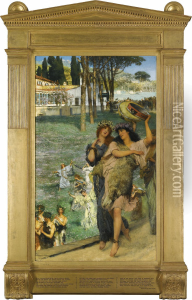 A Spring Festival (on The Road To The Temple Of Ceres) Oil Painting - Sir Lawrence Alma-Tadema
