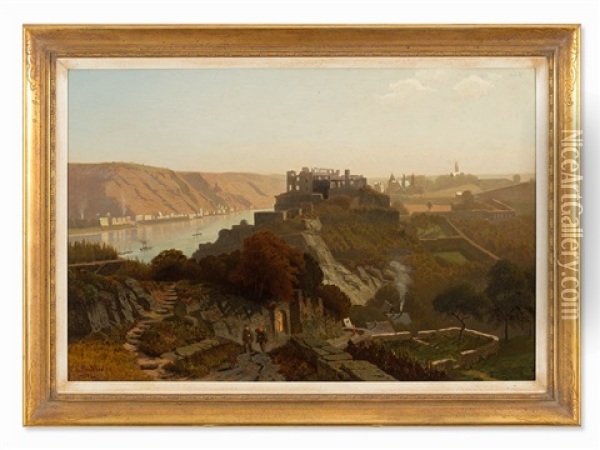 The Rhineland Near St. Goar Oil Painting - Christian Eduard Boettcher