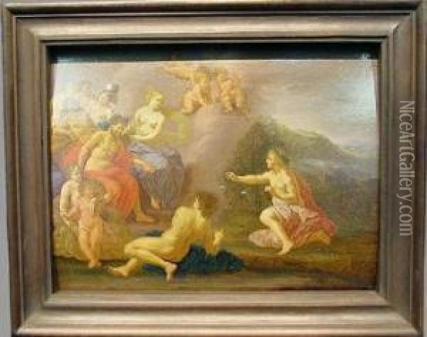 Thetis Before Zeus And Other Olympians Oil Painting - Reynier Van Der Laeck