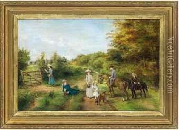 A Family Day Out Oil Painting - Edwin Frederick Holt