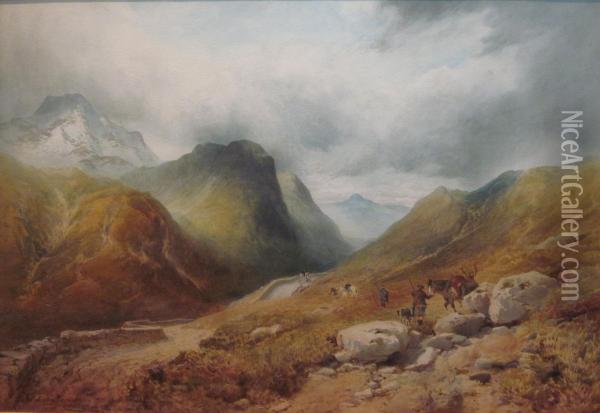The Three Sisters Pass In Glencoe Oil Painting - Edward Matthews