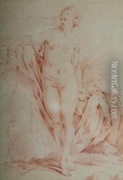 Study Of A Female Nude Oil Painting - Adriaen Van Der Werff