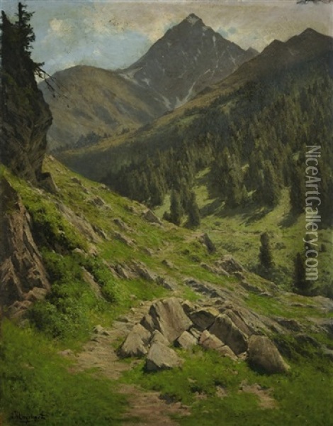 Sommer Im Gebirge Oil Painting - Georg Hermann Engelhardt
