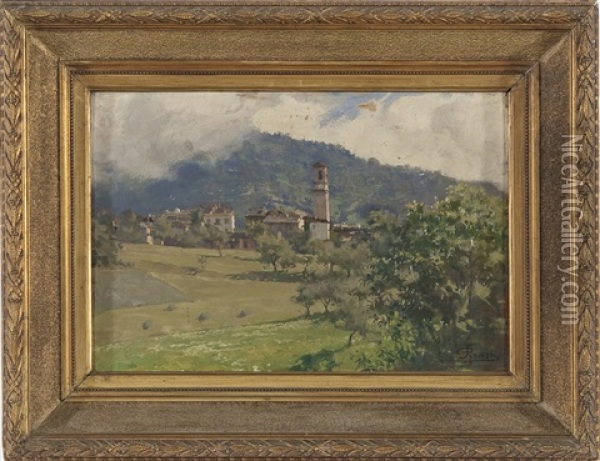 Scorcio Di Paese Oil Painting - Giuseppe (Josef) Grassi