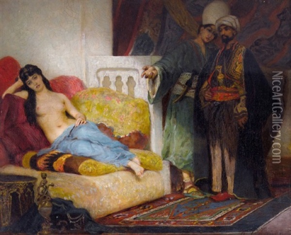 Orientalische Szene Mit Odaliske Oil Painting - Fernand Cormon