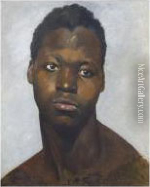 Tete D'africain Oil Painting - Hippolyte Flandrin