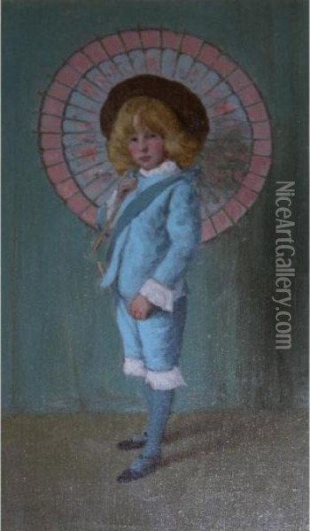 A Little Boy Blue Oil Painting - Mortimer Luddington Mempes
