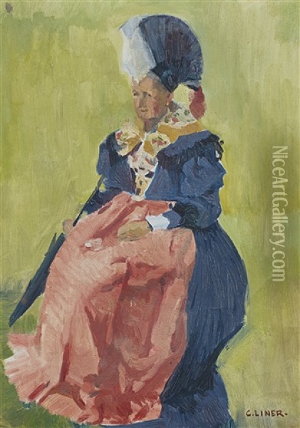 Appenzellerin In Tracht Oil Painting - Carl August Liner