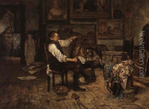 Le Retoucheur Oil Painting - Willem Linnig the Elder
