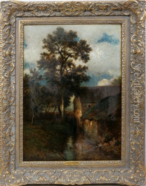Landscape With Water Mill Oil Painting - Jules Dupre