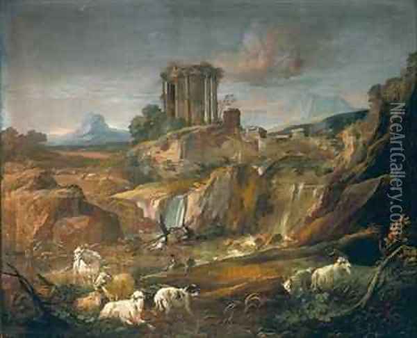 Landscape with Ruins Oil Painting - Gaspard Dughet