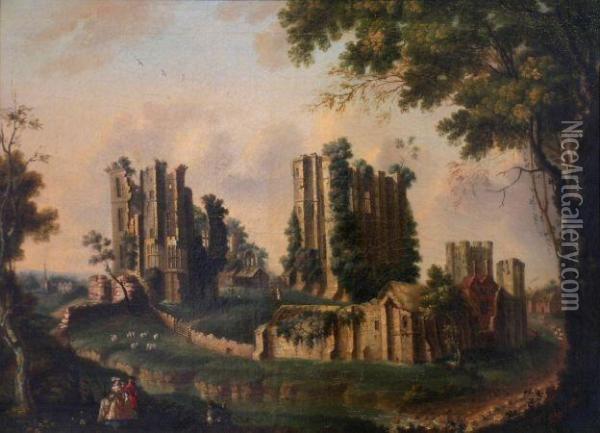 Figures By Kenilworth Castle Oil Painting - Nicholas Thomas Dall