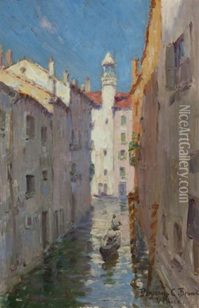 A Little Canal In Venice Oil Painting - Benjamin Chambers Brown