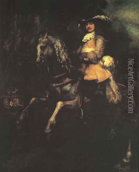 Frederick Rihel on Horseback 1663 Oil Painting - Rembrandt Van Rijn