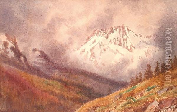 Mount Grizzly, The Rocky Mountains Oil Painting - Thomas Mower Martin