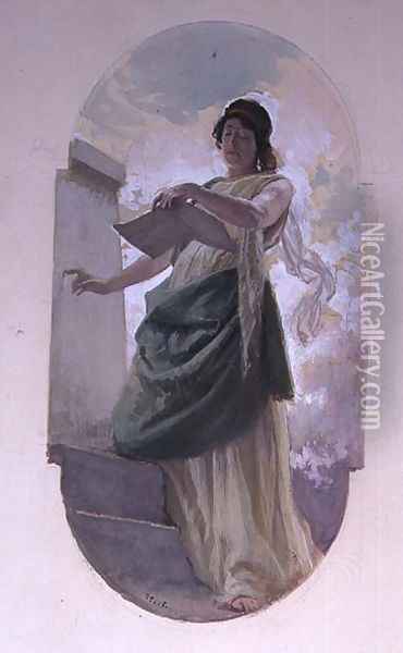 The Epigram, a study, 1890 Oil Painting - Franz Xaver Simm