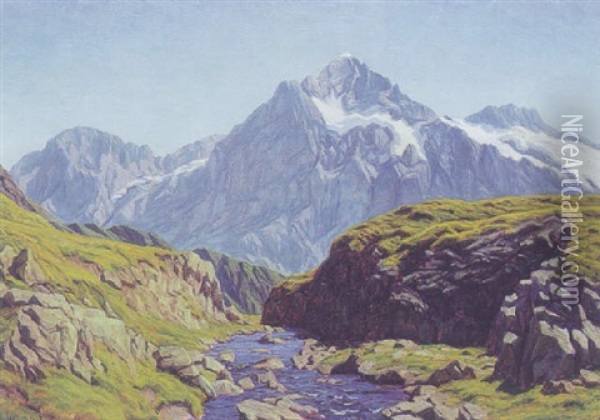 Wetterhorn Oil Painting - Henrik Gamst Jespersen