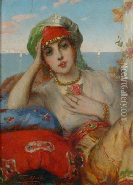 Oriental Beauty Oil Painting - Leon Herbo