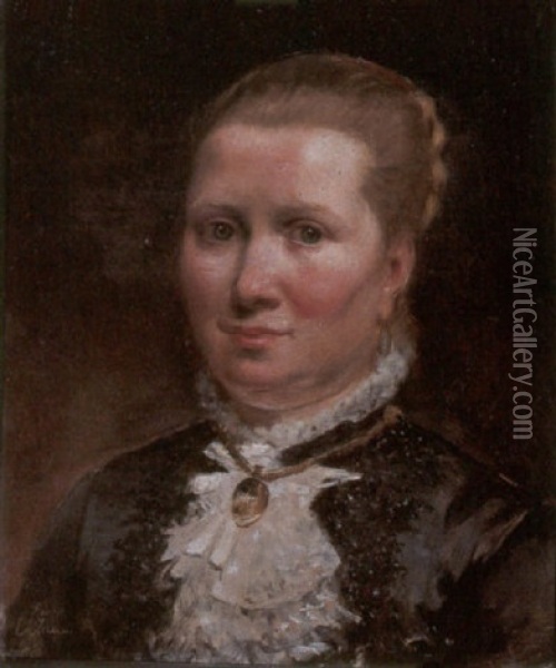 Retrato De Dama Oil Painting - Ignacio de Leon Escosura